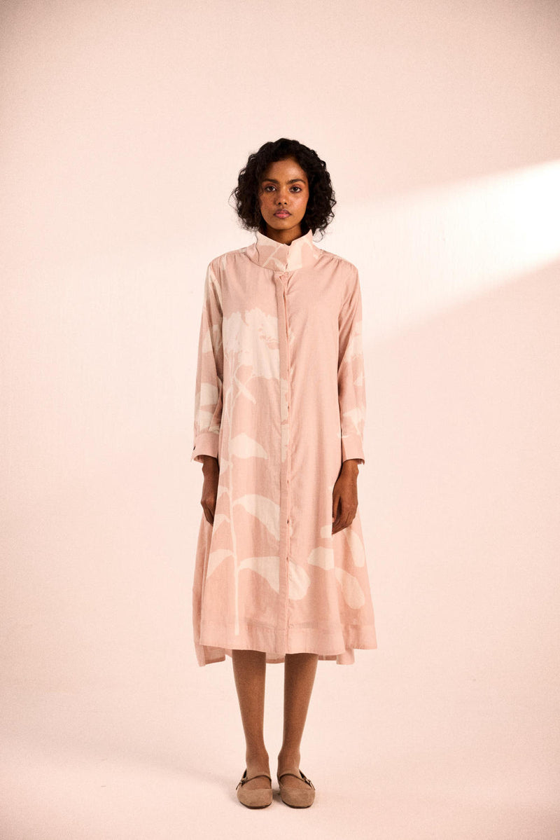 Muted Bloom dress by Khara Kapas in pink for women in Singapore