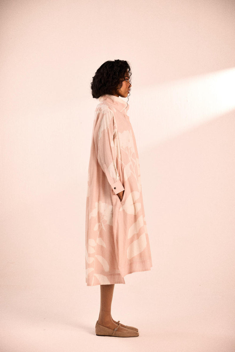 Muted Bloom dress by Khara Kapas in pink for women in Singapore
