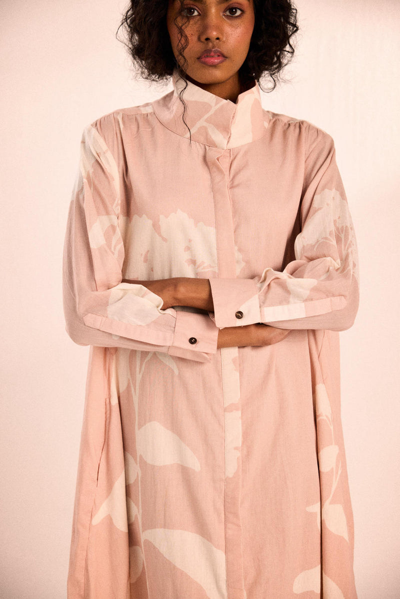 Muted Bloom dress by Khara Kapas in pink for women in Singapore