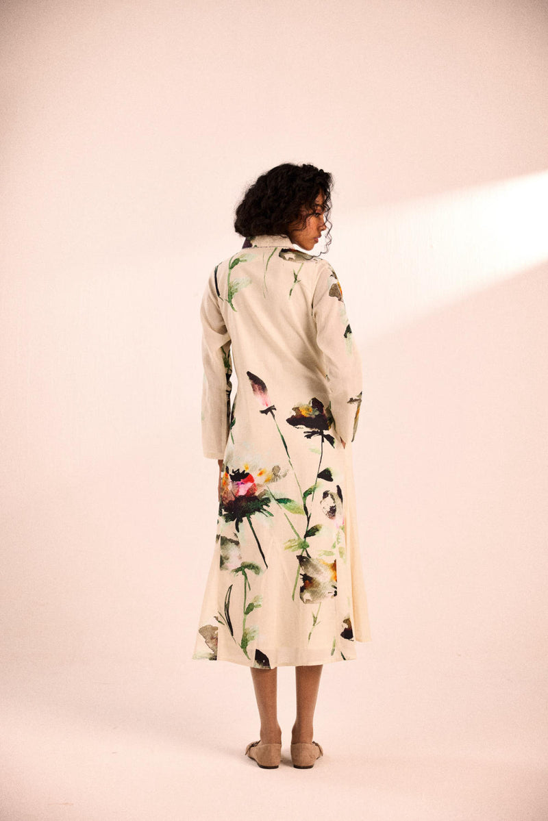 Snow Blossom dress by Khara Kapas in white for women in Singapore