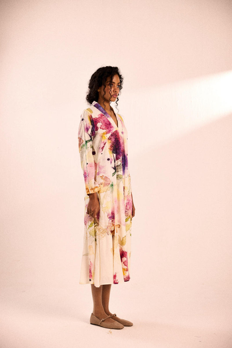 English Garden dress by Khara Kapas in white for women in Singapore