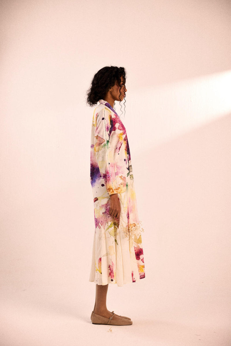 English Garden dress by Khara Kapas in white for women in Singapore