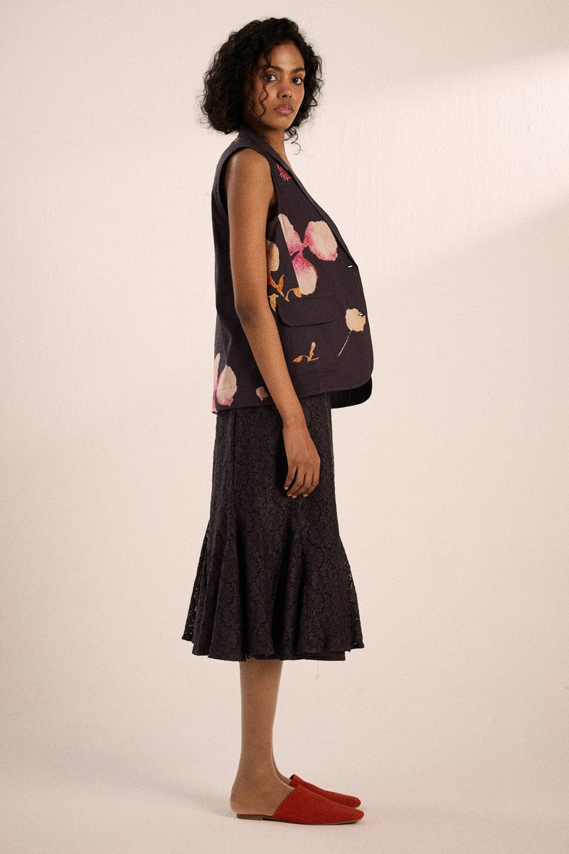 Cola Bloom Top cotton top/shirt by Khara Kapas in brown for women in Singapore