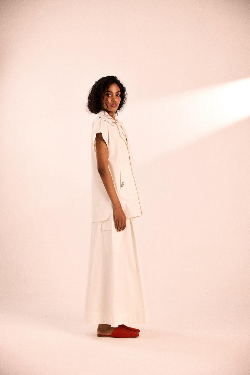 White Rose Jacket poplin by Khara Kapas in white for women in Singapore
