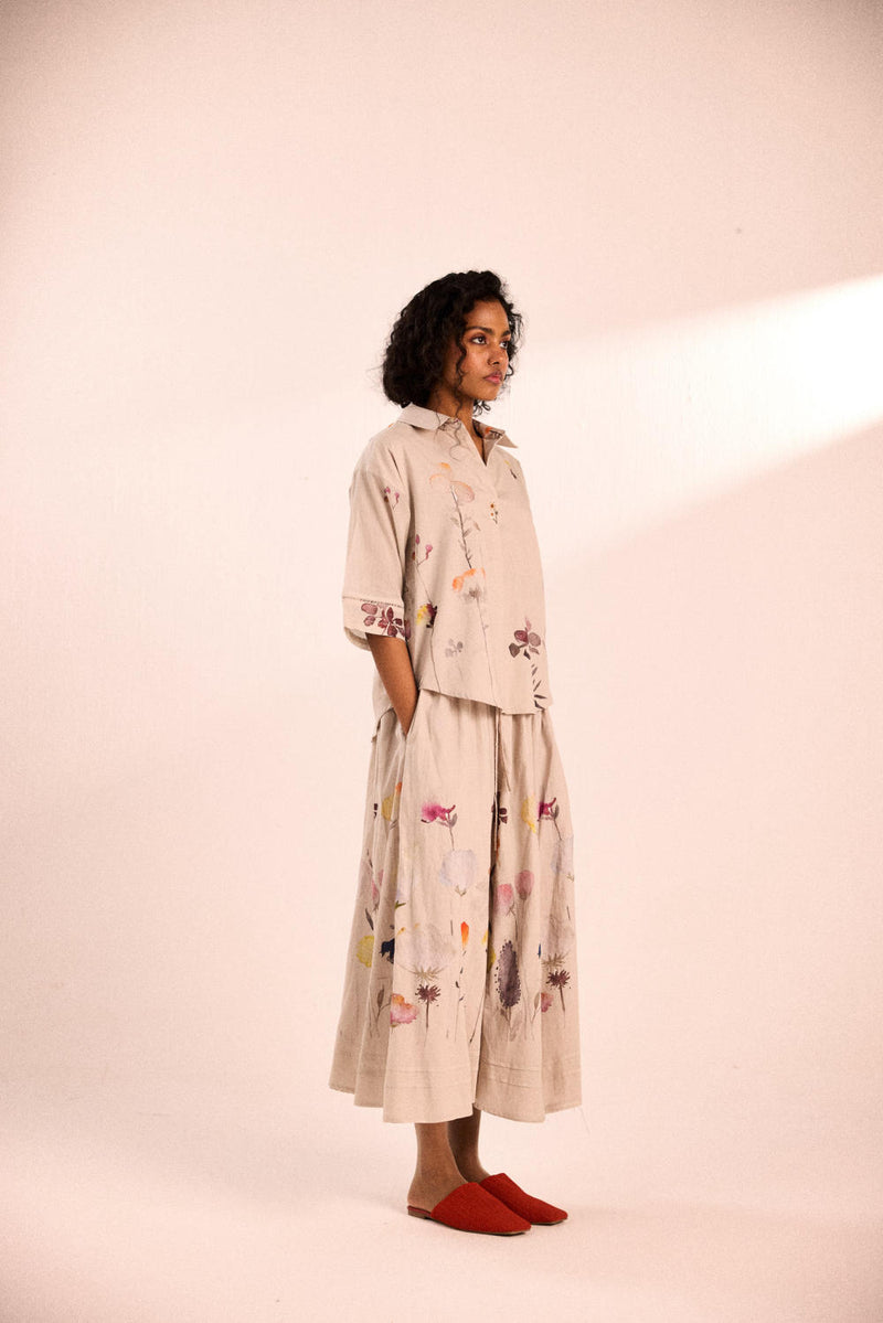 Oat Bloom skirt by Khara Kapas for women in Singapore