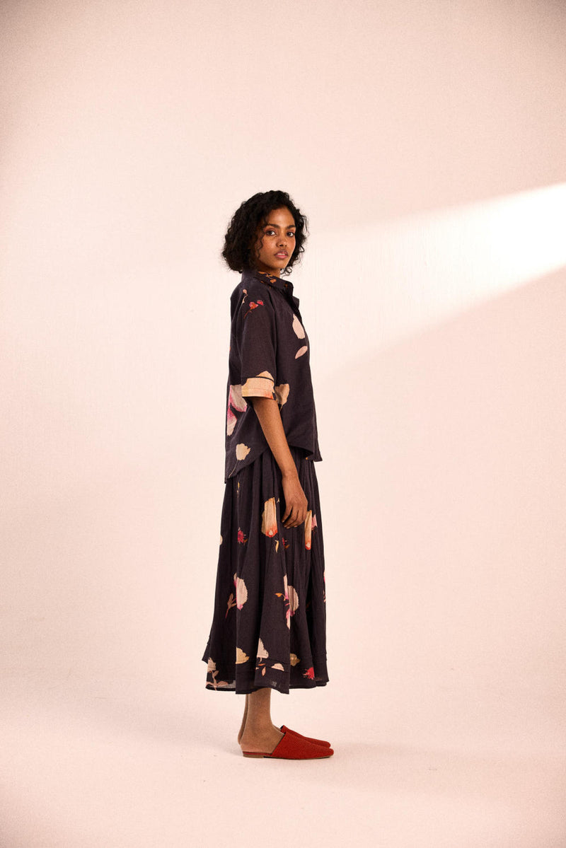 Ashened rose Top by Khara Kapas in grey for women in Singapore