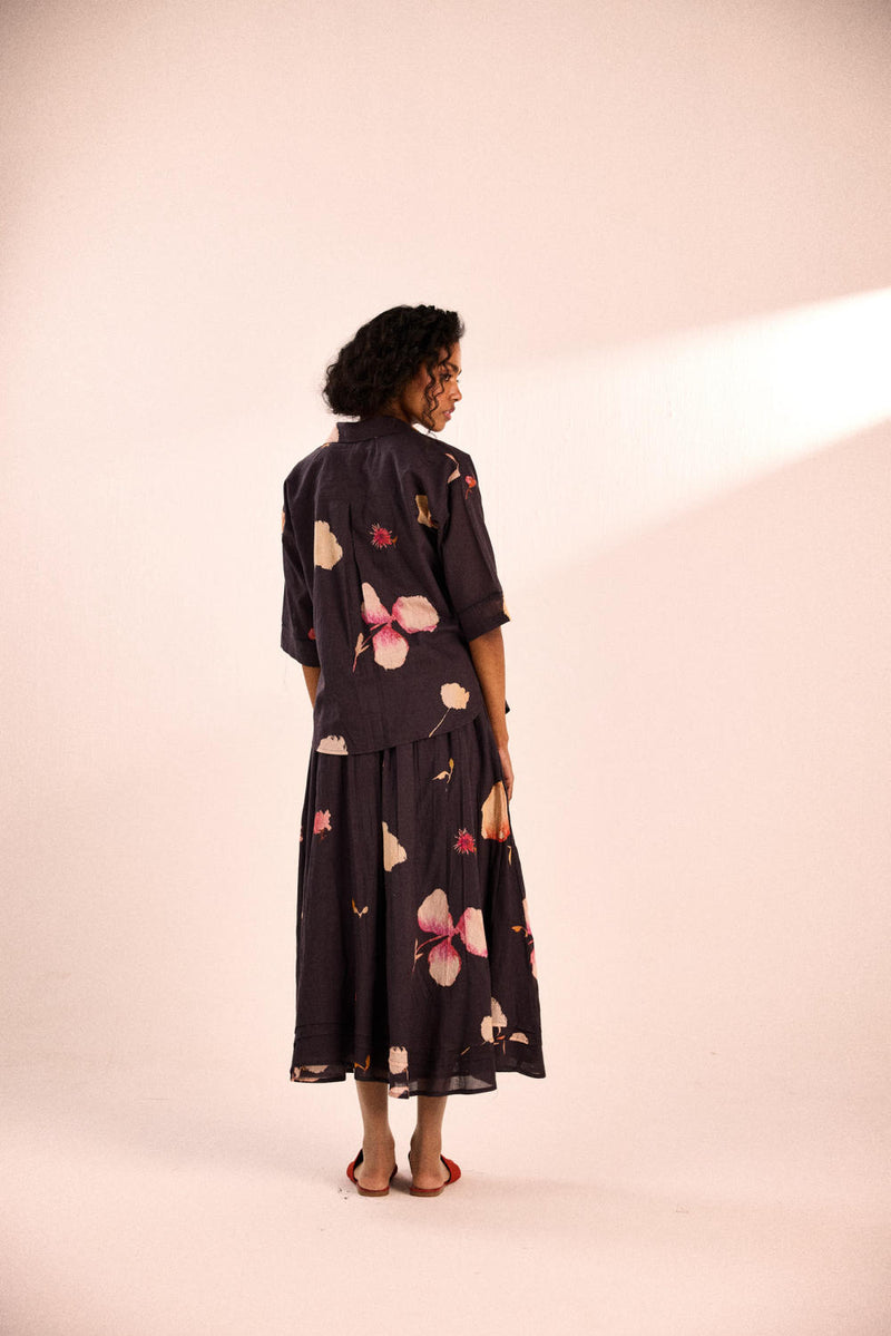 Ashened rose Skirt by Khara Kapas in grey for women in Singapore