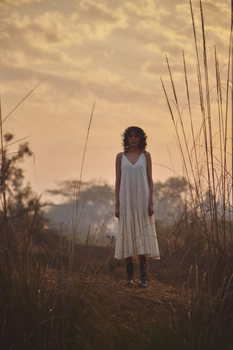 Ivory Breeze dress by Khara Kapas in white for women in Singapore