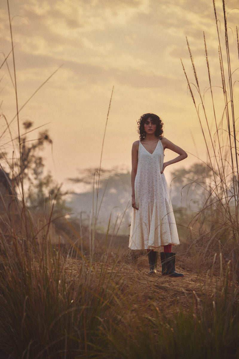 Ivory Breeze dress by Khara Kapas in white for women in Singapore