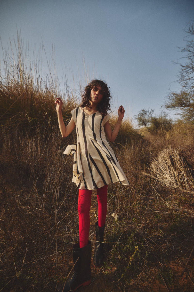 Checkmate Dress by Khara Kapas in black for women in Singapore