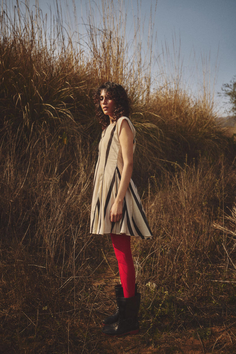 Checkmate Dress by Khara Kapas in black for women in Singapore