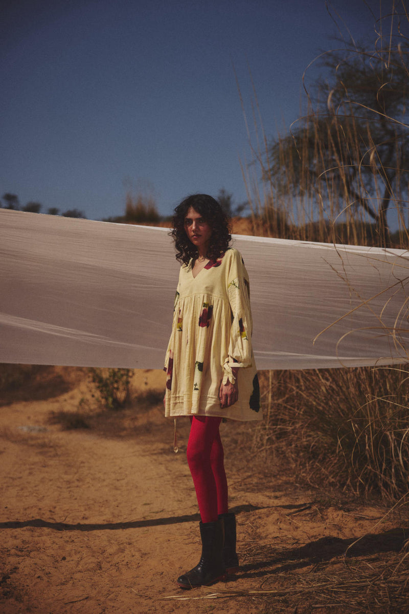 Buttercup Dress by Khara Kapas in yellow for women in Singapore
