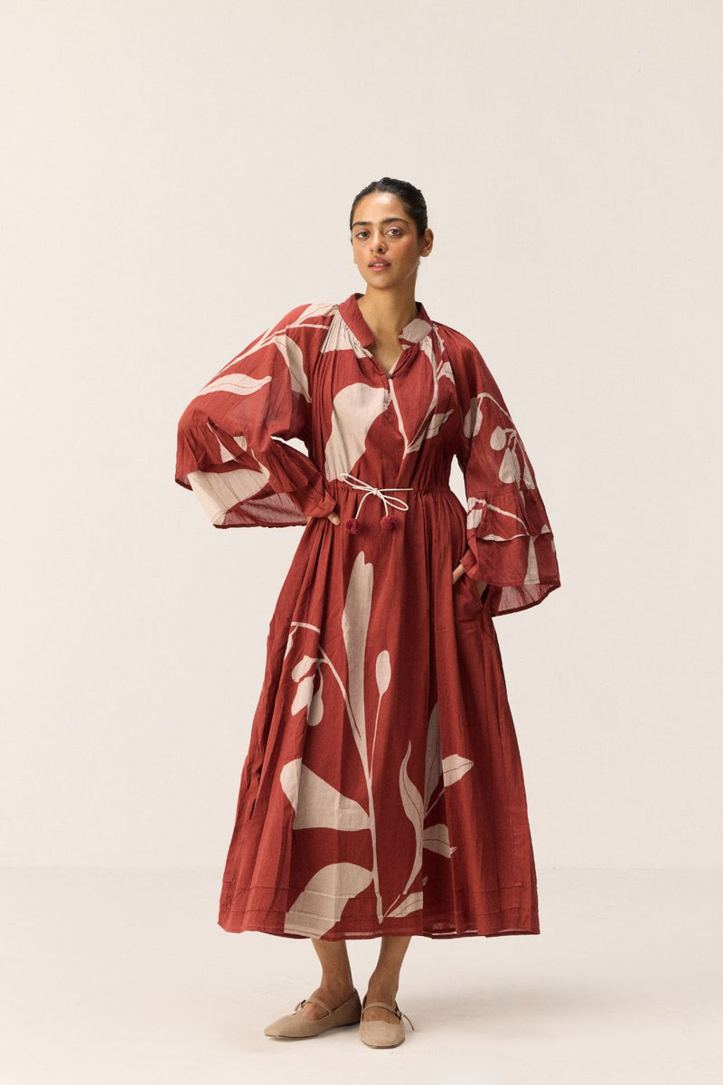 Terracotta Dress mul dress by Khara Kapas in red for women in Singapore