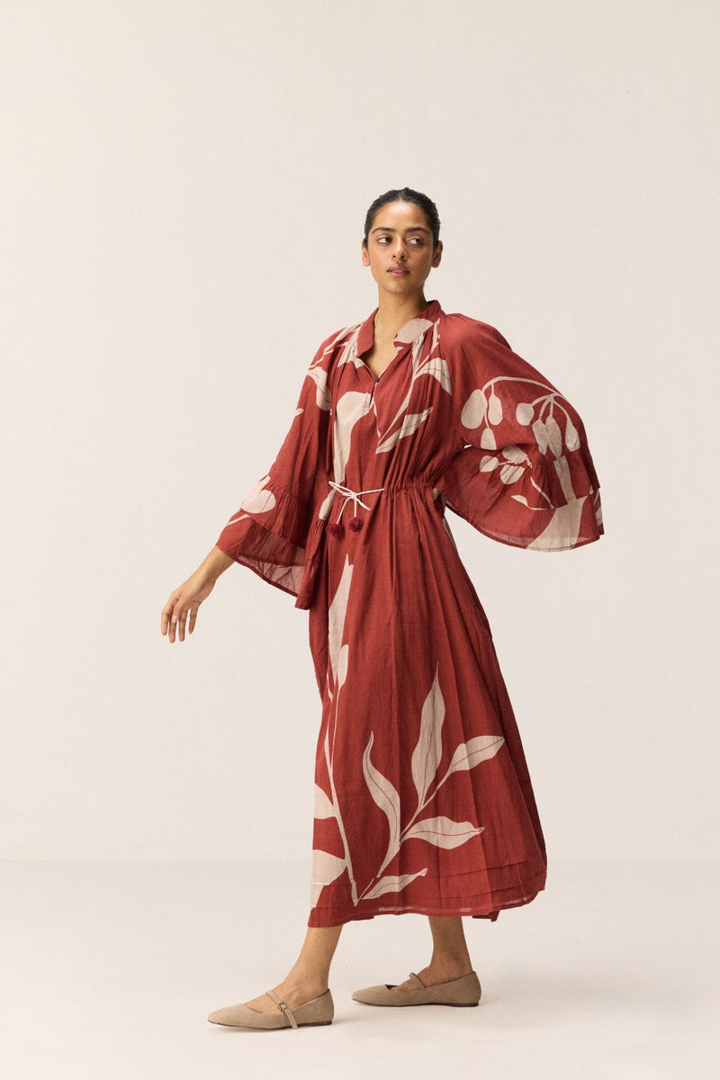 Terracotta Dress mul dress by Khara Kapas in red for women in Singapore
