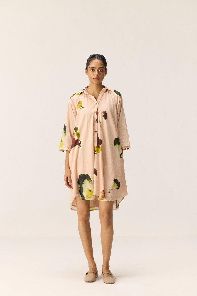 Blush Tide mul dress by Khara Kapas in peach for women in Singapore