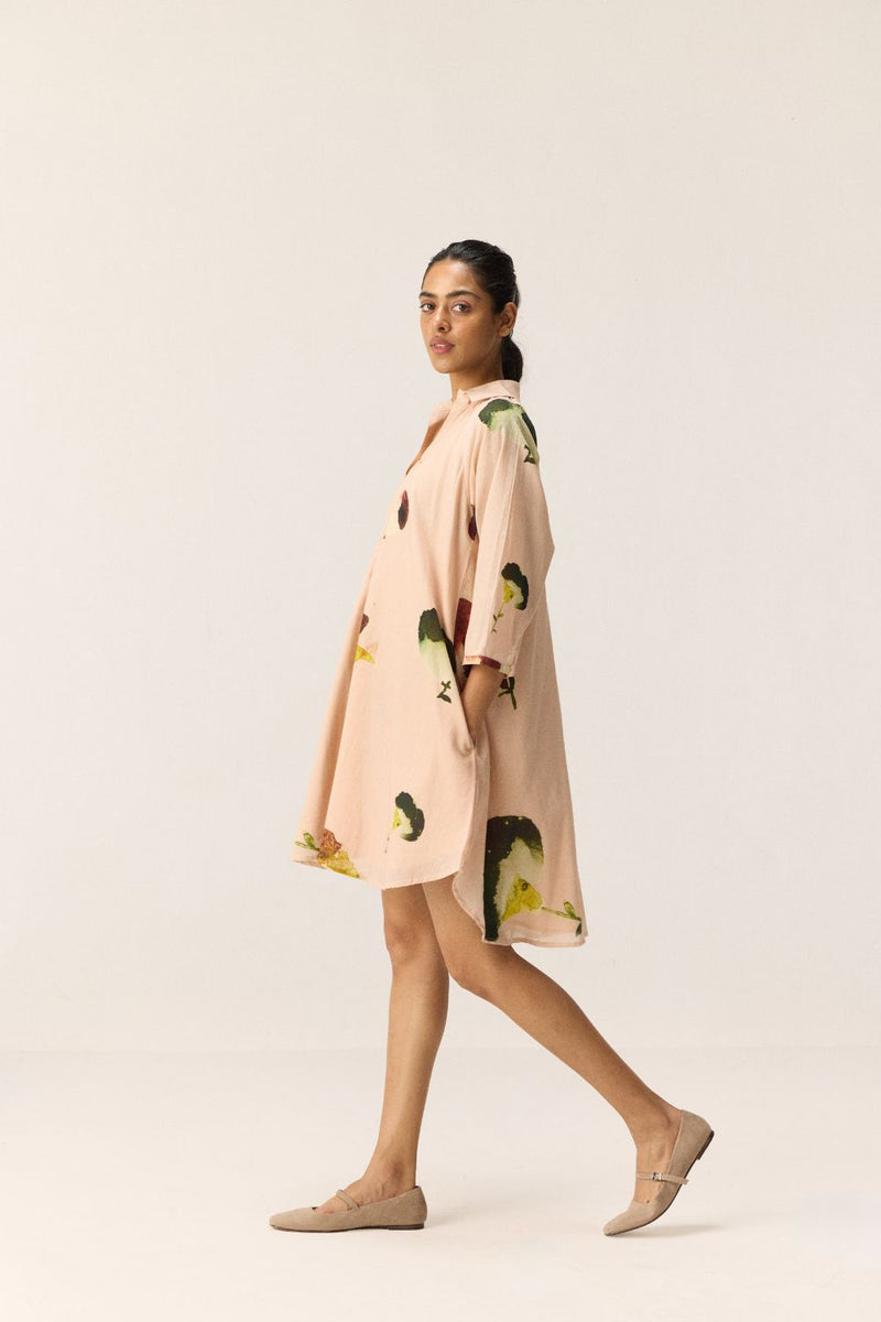 Blush Tide mul dress by Khara Kapas in peach for women in Singapore