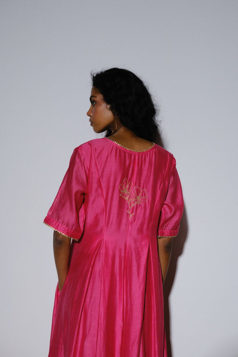 Gulfam Jumpsuit silk by Khara Kapas in pink for women in Singapore
