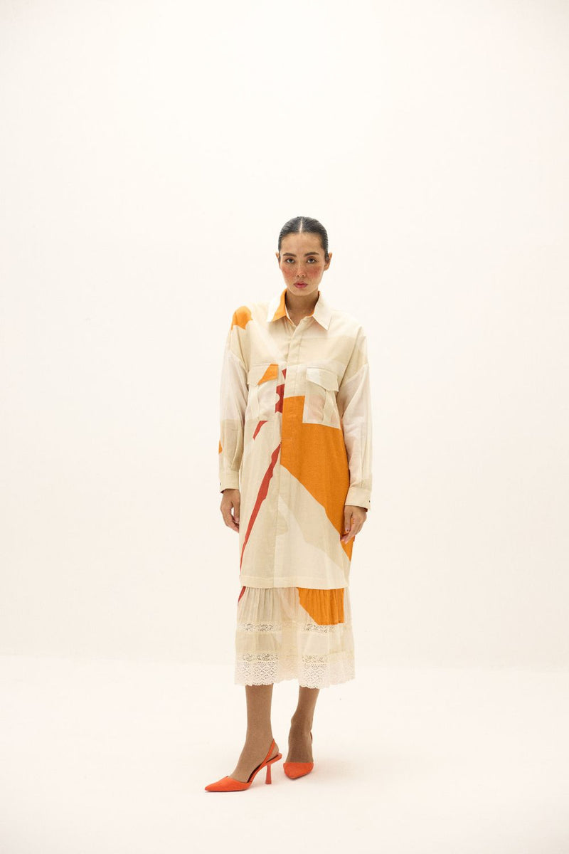 Ivory Armor Dress mul by Khara Kapas in white for women in Singapore