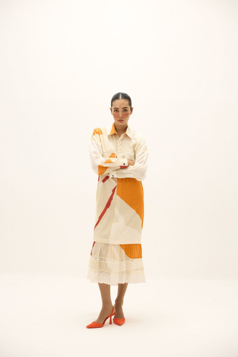 Ivory Armor Dress mul by Khara Kapas in white for women in Singapore