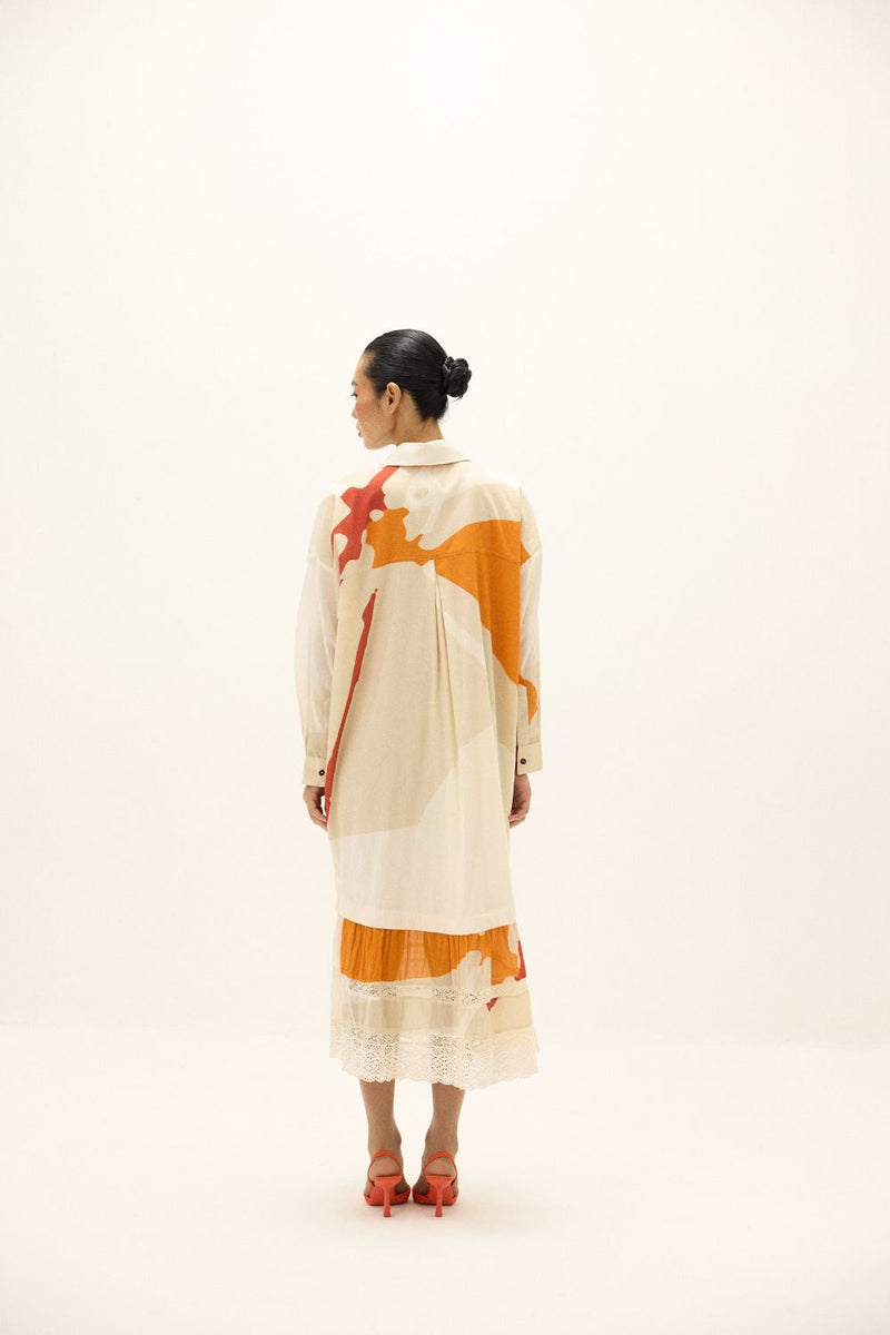 Ivory Armor Dress mul by Khara Kapas in white for women in Singapore