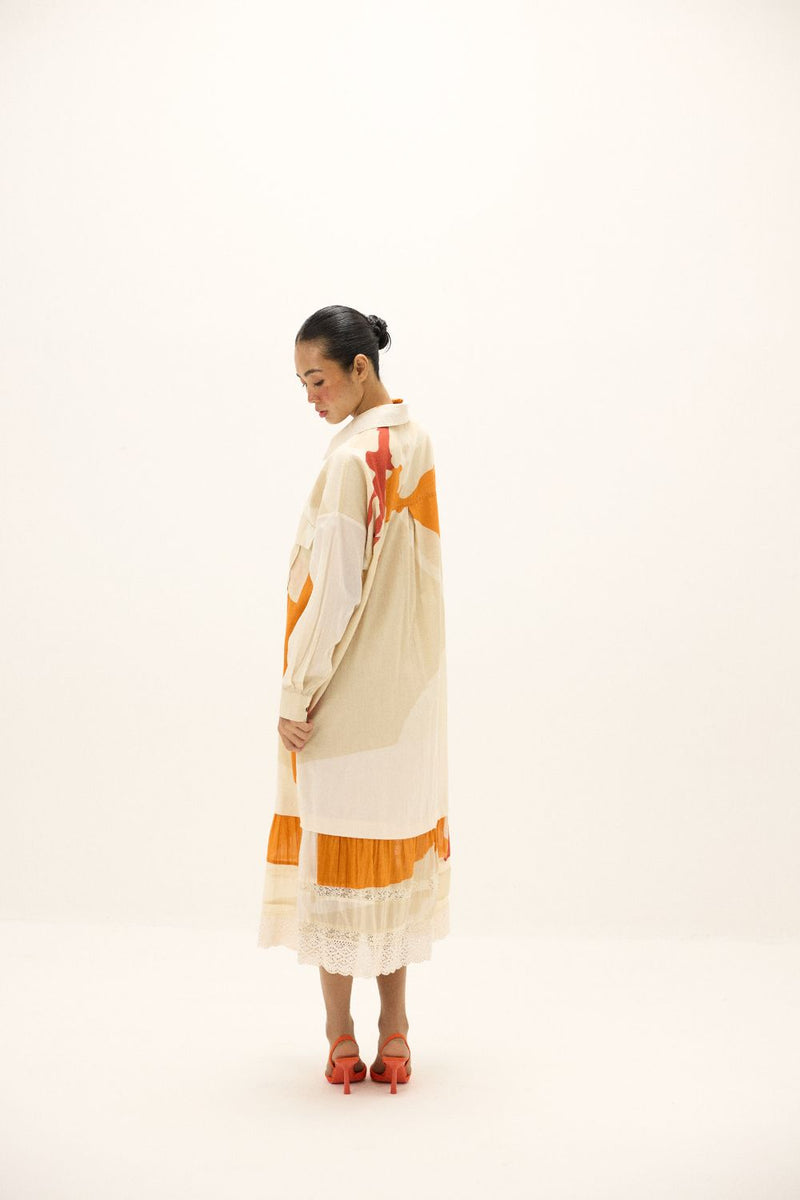 Ivory Armor Dress mul by Khara Kapas in white for women in Singapore