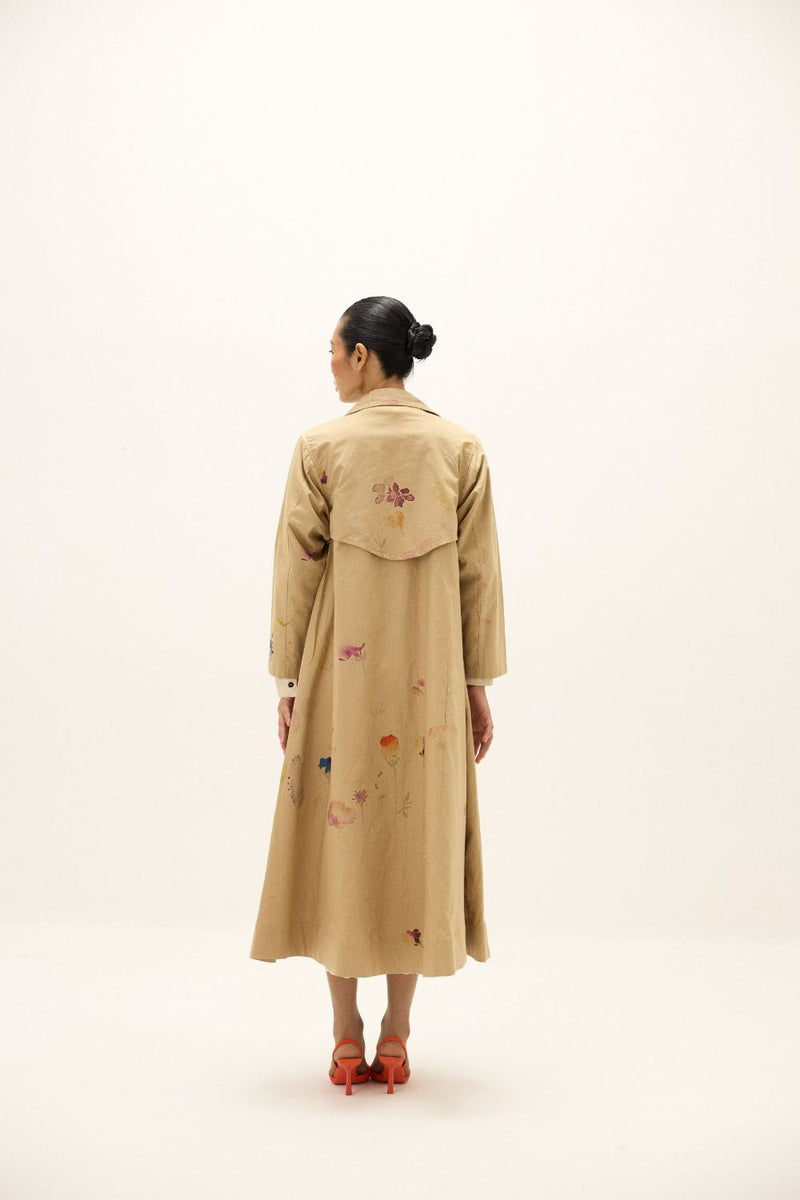 Ochre Light Coat oxford by Khara Kapas in beige for women in Singapore