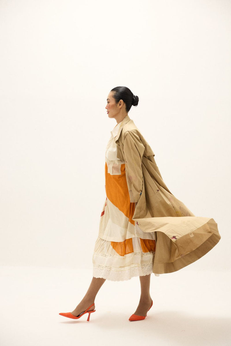 Ochre Light Coat oxford by Khara Kapas in beige for women in Singapore