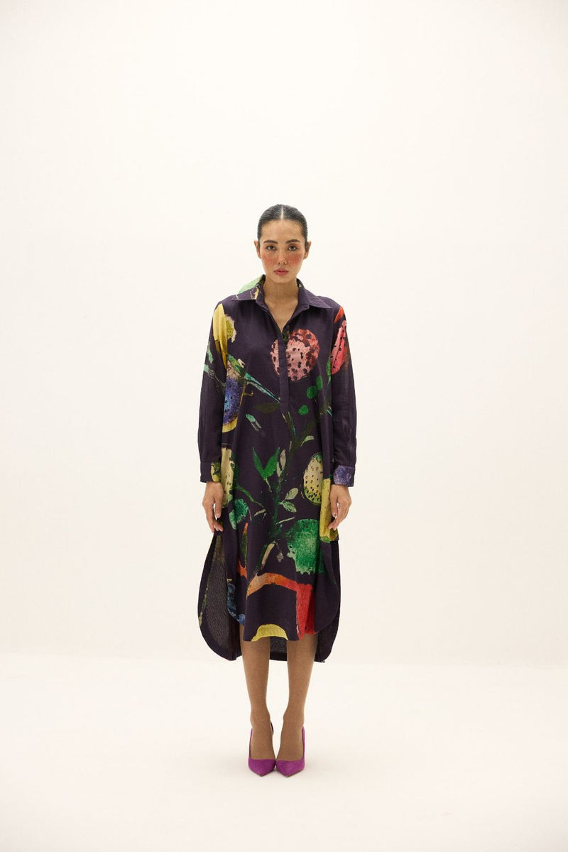 Plateau Shirt Dress mul by Khara Kapas in multi for women in Singapore