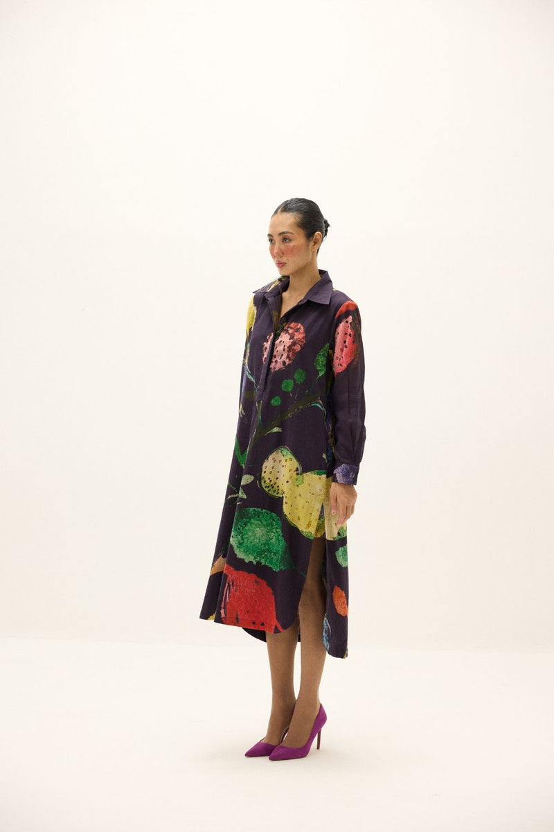 Plateau Shirt Dress mul by Khara Kapas in multi for women in Singapore