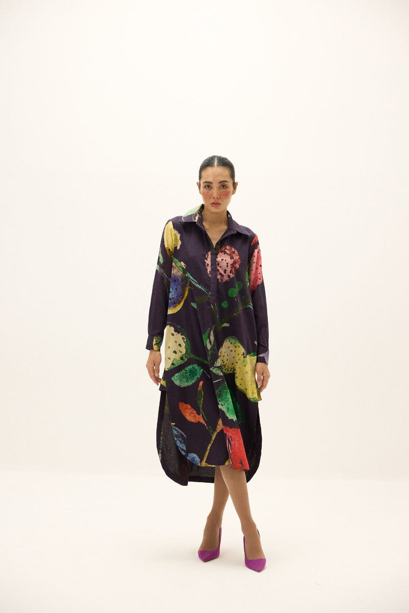 Plateau Shirt Dress mul by Khara Kapas in multi for women in Singapore