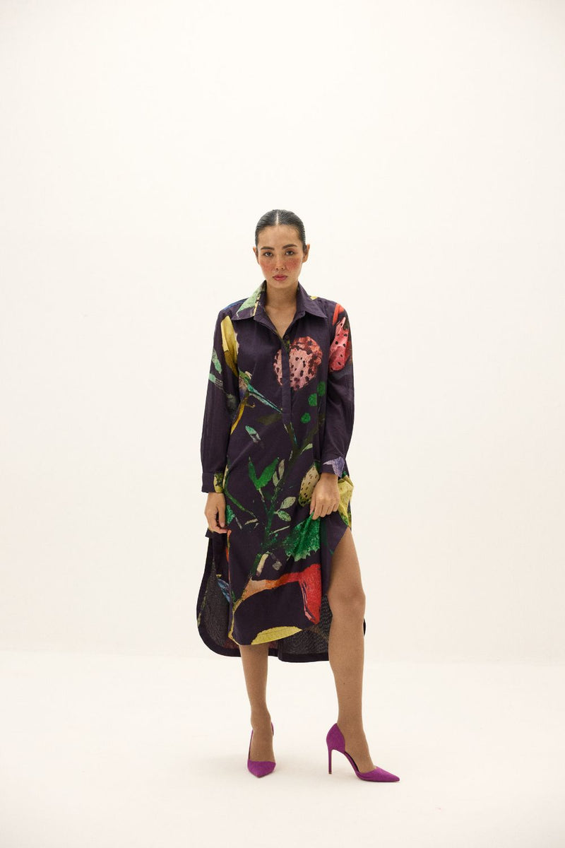 Plateau Shirt Dress mul by Khara Kapas in multi for women in Singapore