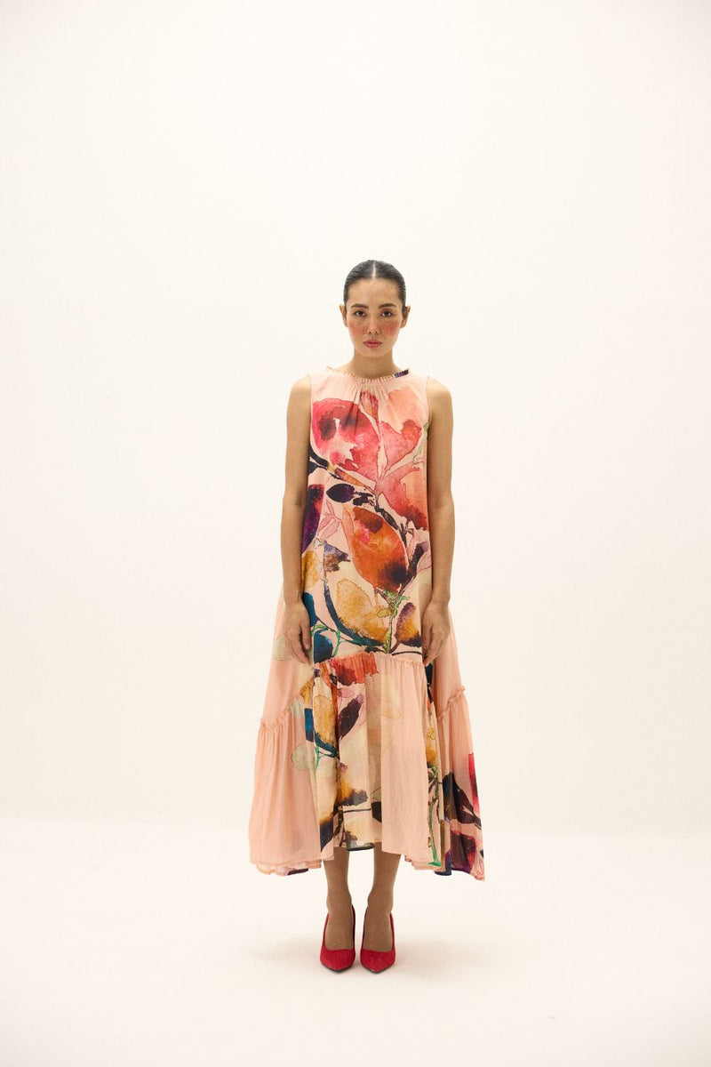 Tea Rose Dress mul by Khara Kapas in multi for women in Singapore