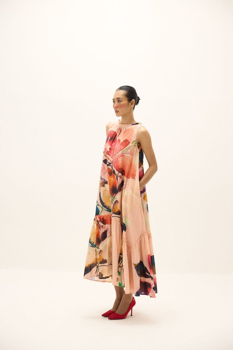 Tea Rose Dress mul by Khara Kapas in multi for women in Singapore
