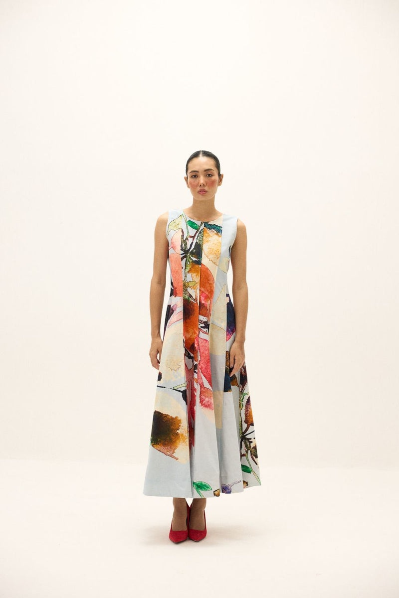 Valley Dress poplin by Khara Kapas in multi for women in Singapore