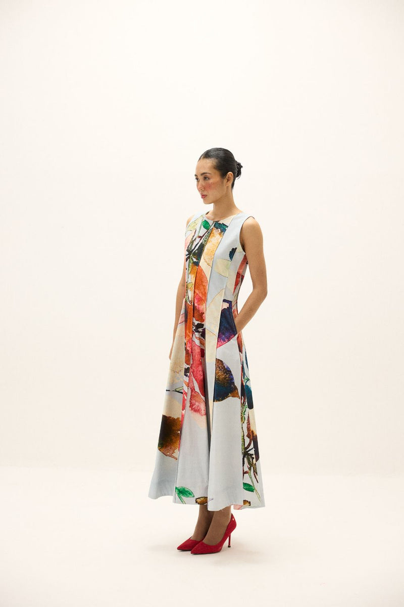 Valley Dress poplin by Khara Kapas in multi for women in Singapore