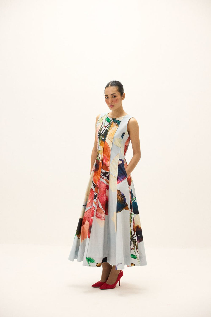 Valley Dress poplin by Khara Kapas in multi for women in Singapore
