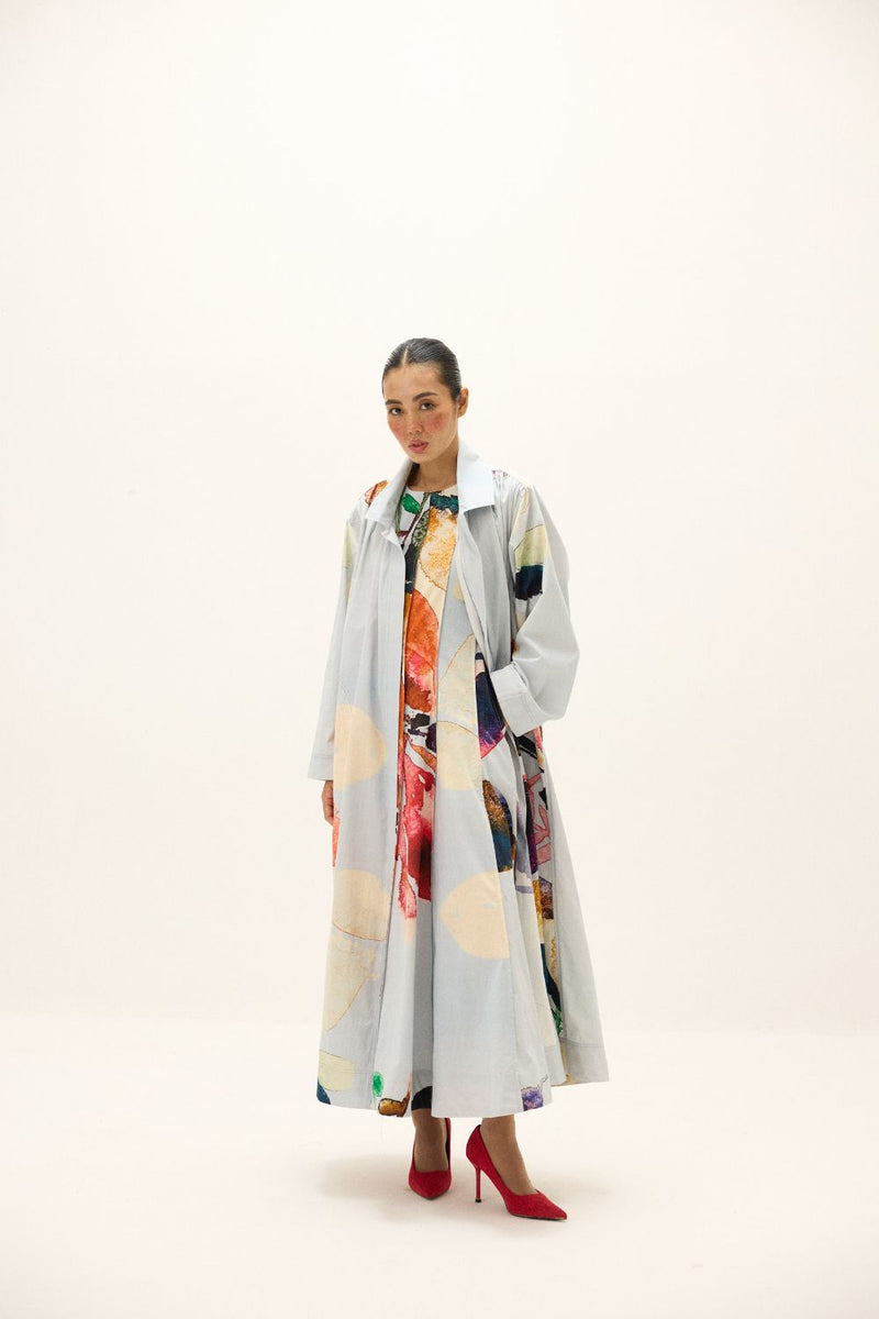 Pastel Aura Coat poplin by Khara Kapas in multi for women in Singapore