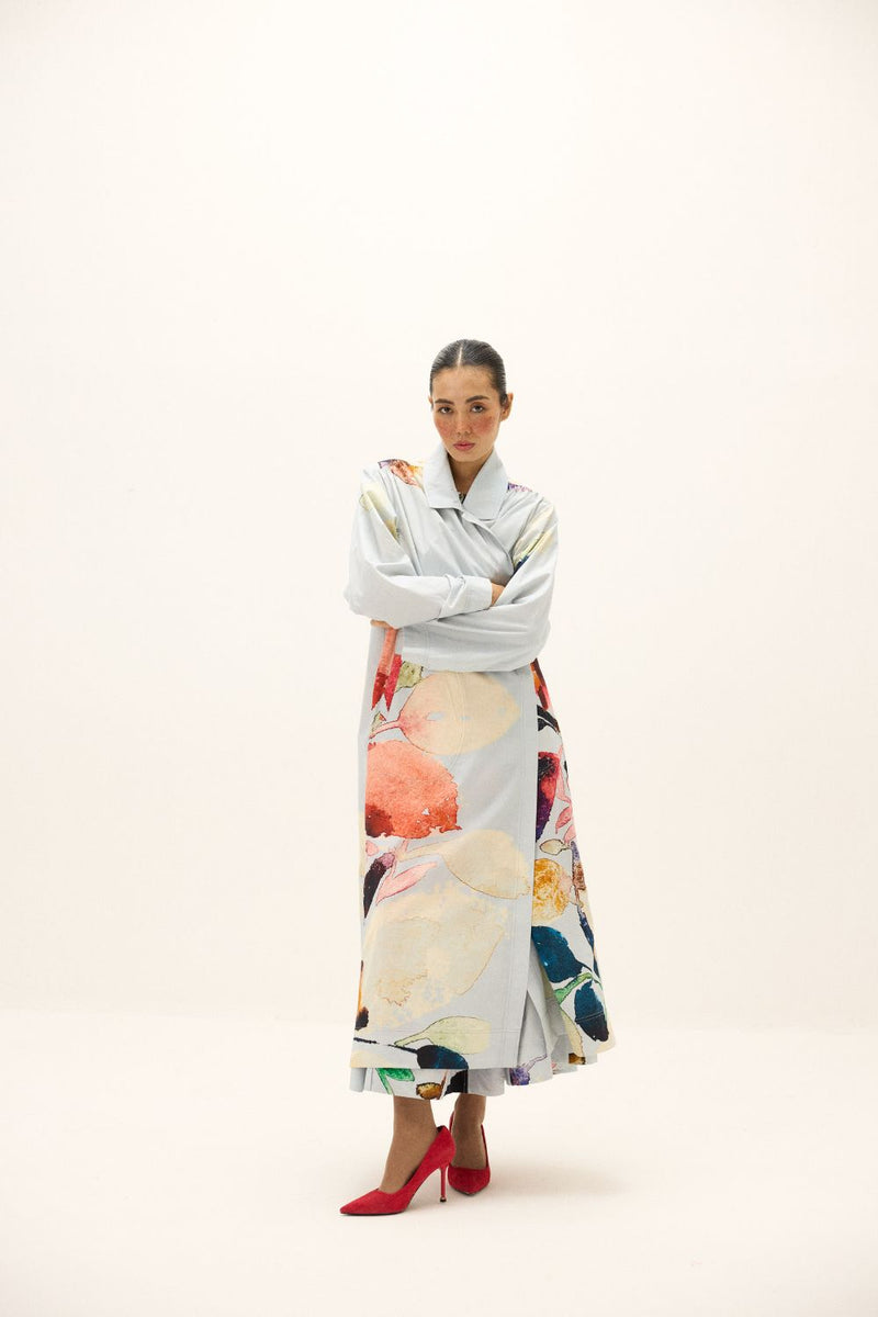 Pastel Aura Coat poplin by Khara Kapas in multi for women in Singapore