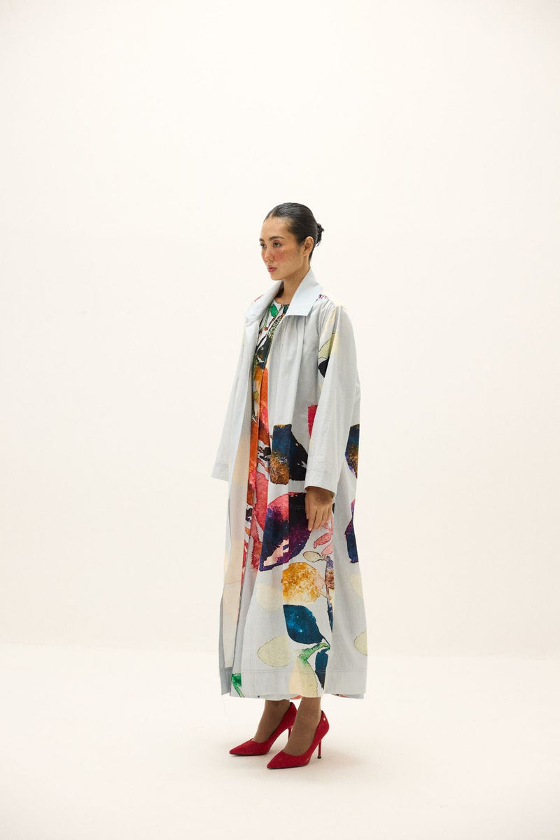Pastel Aura Coat poplin by Khara Kapas in multi for women in Singapore