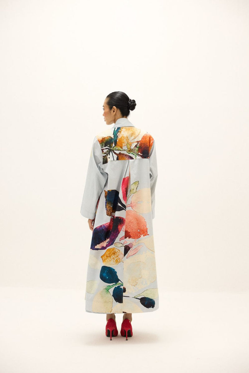 Pastel Aura Coat poplin by Khara Kapas in multi for women in Singapore