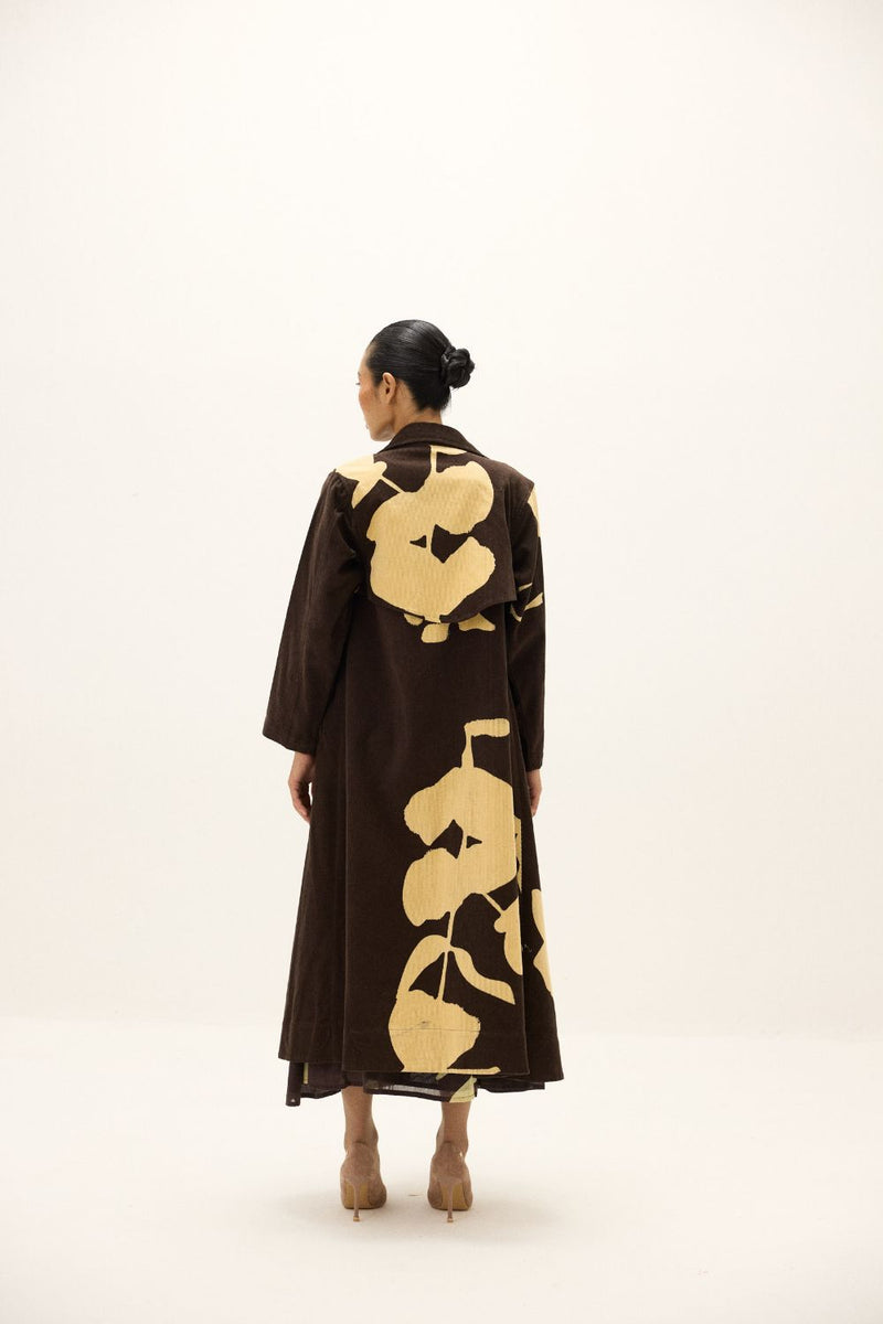 Sepia Trench Coat mul by Khara Kapas in multi for women in Singapore