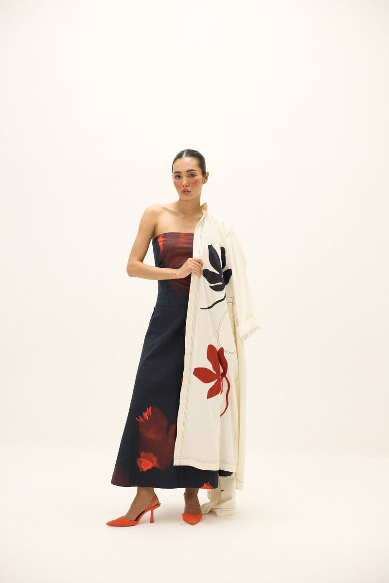 Moriri Dreams Coat by Khara Kapas in white for women in Singapore