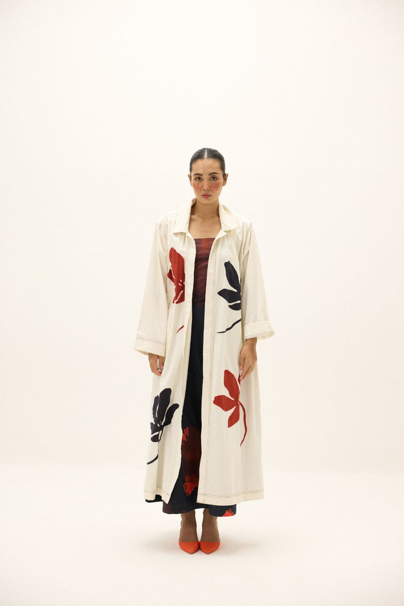 Moriri Dreams Coat by Khara Kapas in white for women in Singapore
