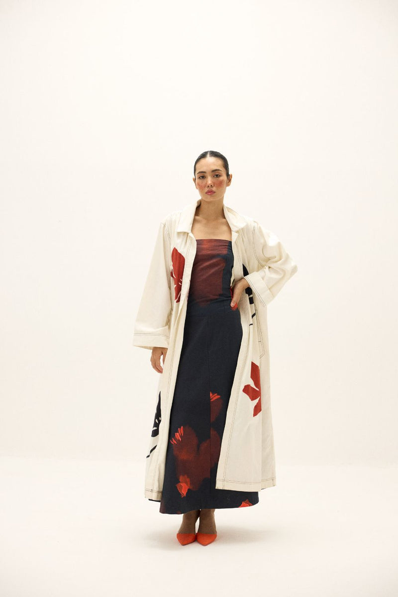 Moriri Dreams Coat by Khara Kapas in white for women in Singapore