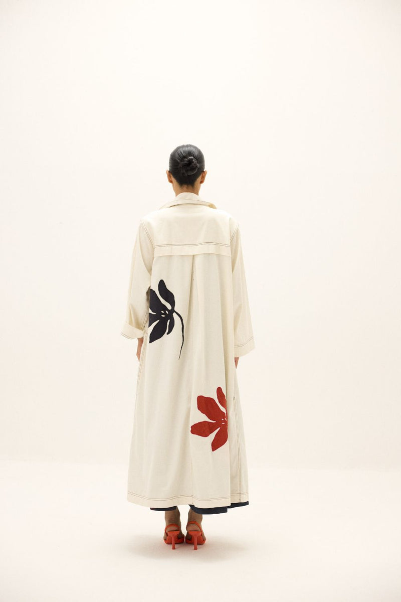 Moriri Dreams Coat by Khara Kapas in white for women in Singapore