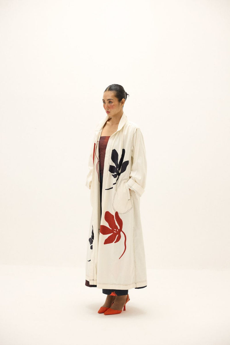 Moriri Dreams Coat by Khara Kapas in white for women in Singapore