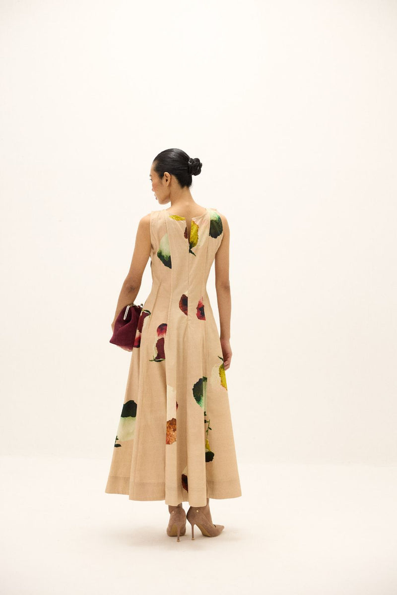 Melba Dress poplin by Khara Kapas in peach for women in Singapore
