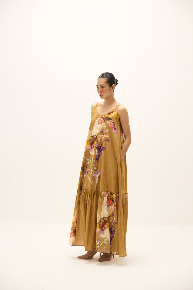 Penne Dress mul by Khara Kapas in yellow for women in Singapore