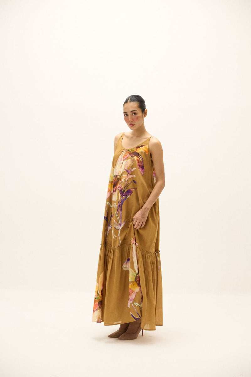 Penne Dress mul by Khara Kapas in yellow for women in Singapore