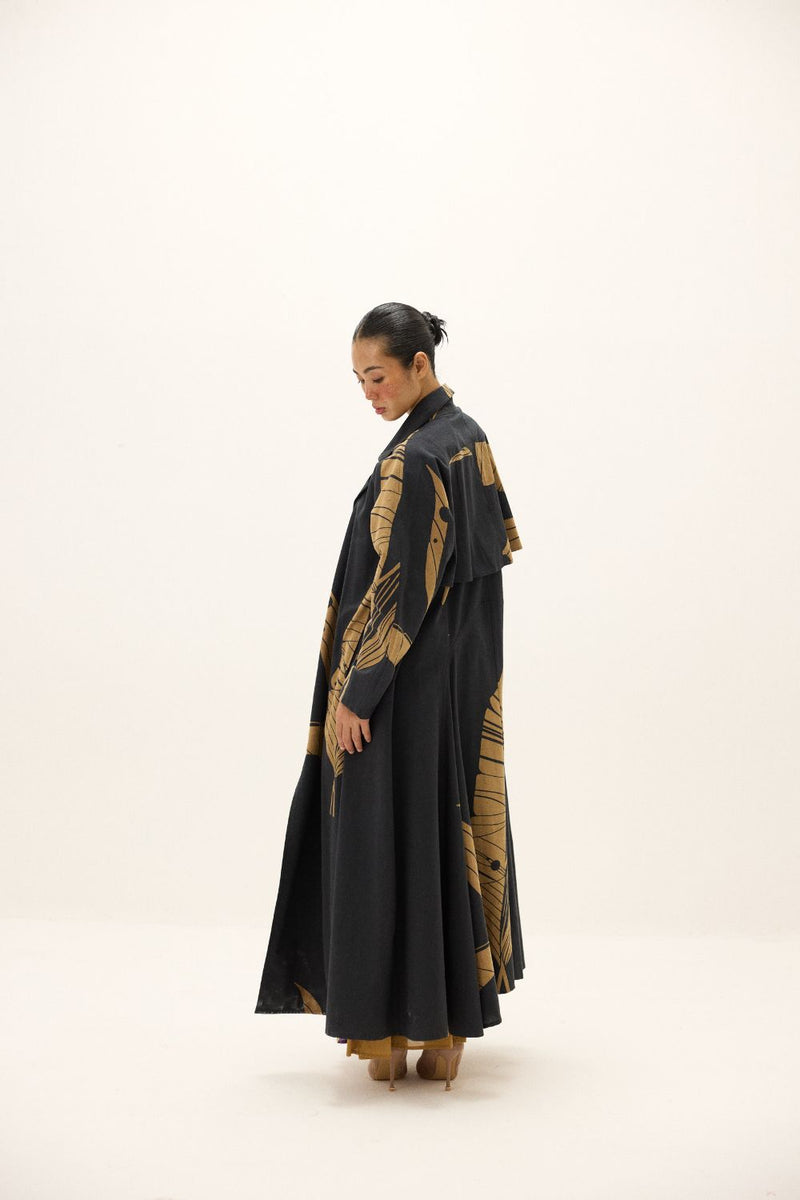 Midnight Leaf Coat mul by Khara Kapas in multi for women in Singapore